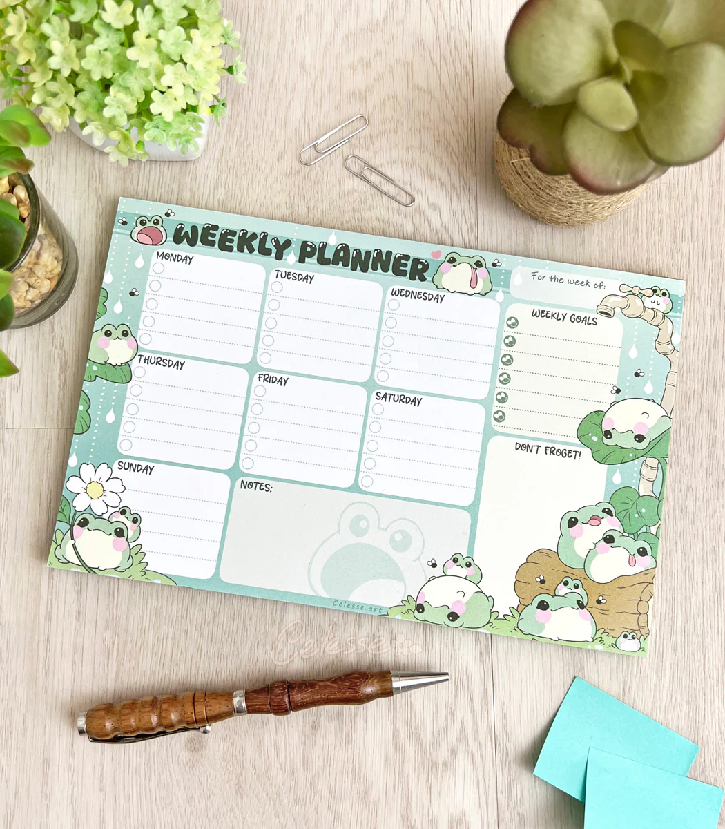 Blobfrogs Weekly Planner Notepad