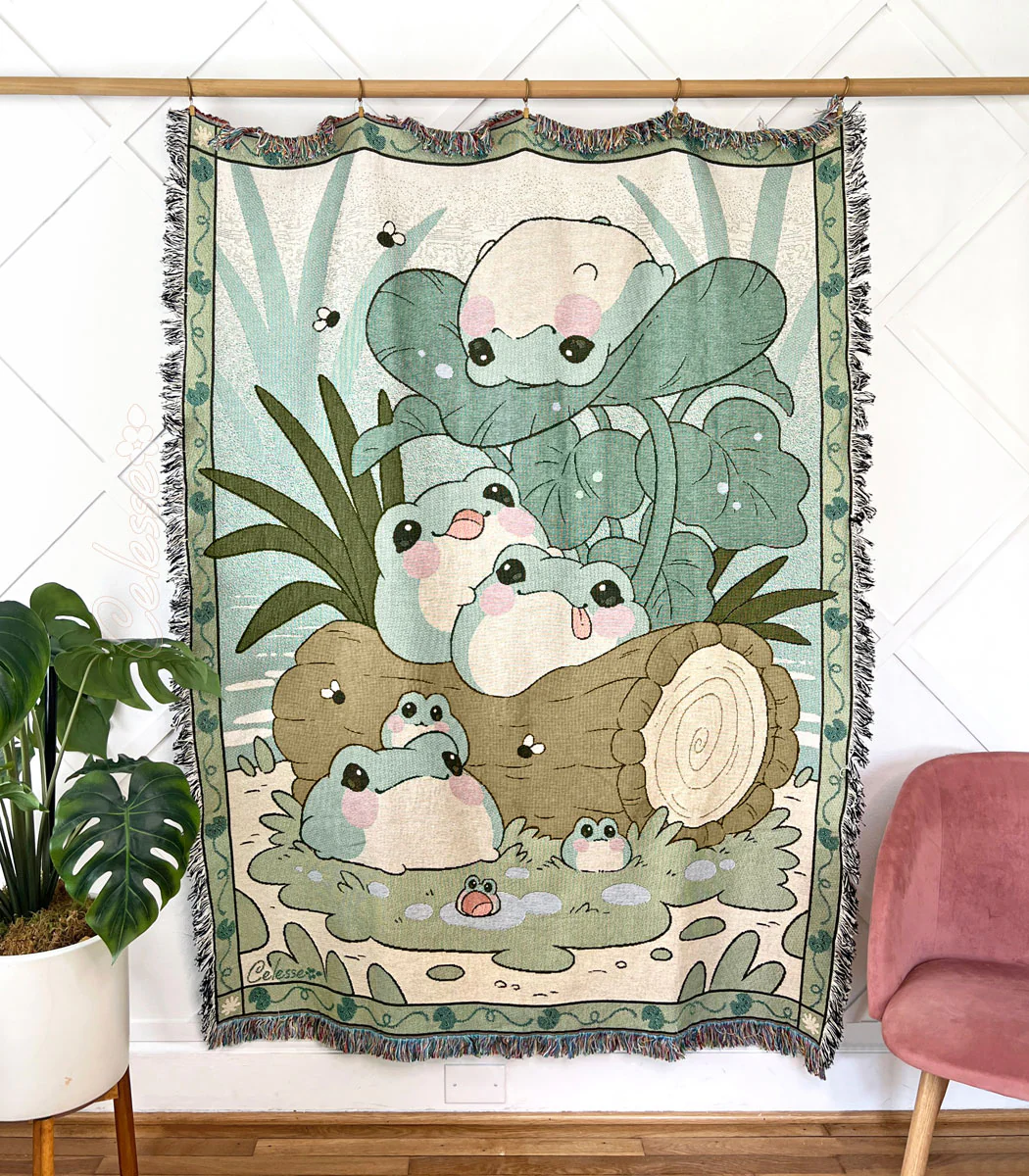 Blobfrogs Woven Blanket - Image 2