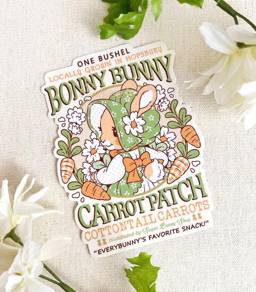 Bonny Bunny Carrot Patch Vinyl Sticker