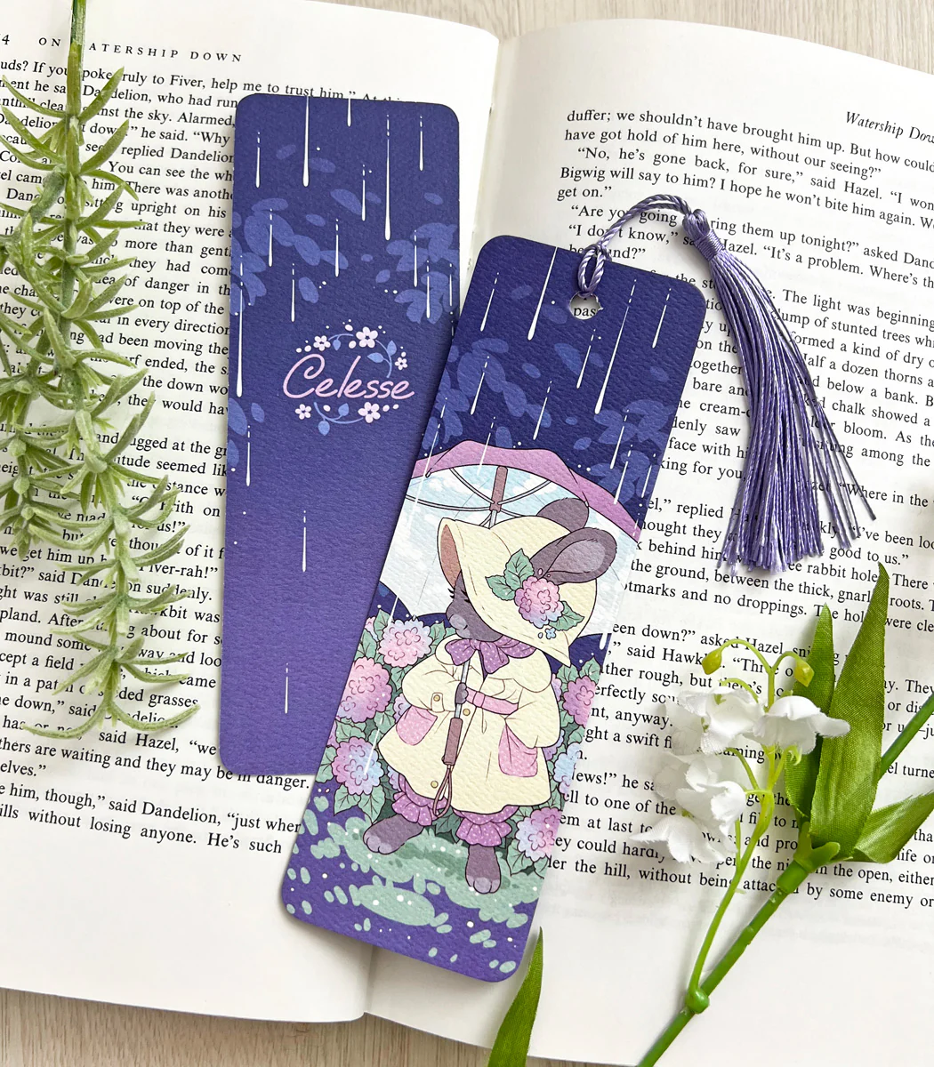 Hydrangea Rain Bunny Bookmark