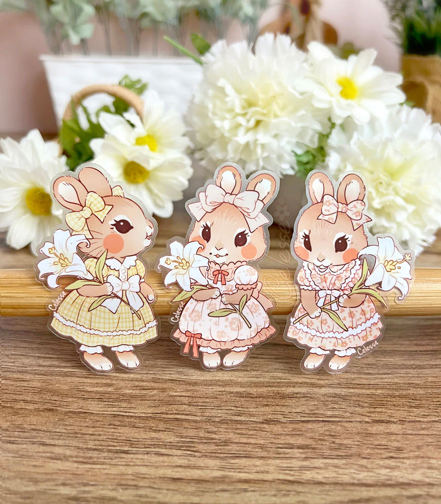 Lily Bunny Triplets Vinyl Stickers
