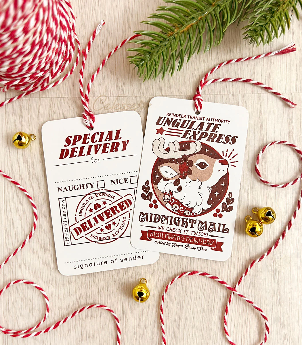 Midnight Mail Christmas Gift Tags