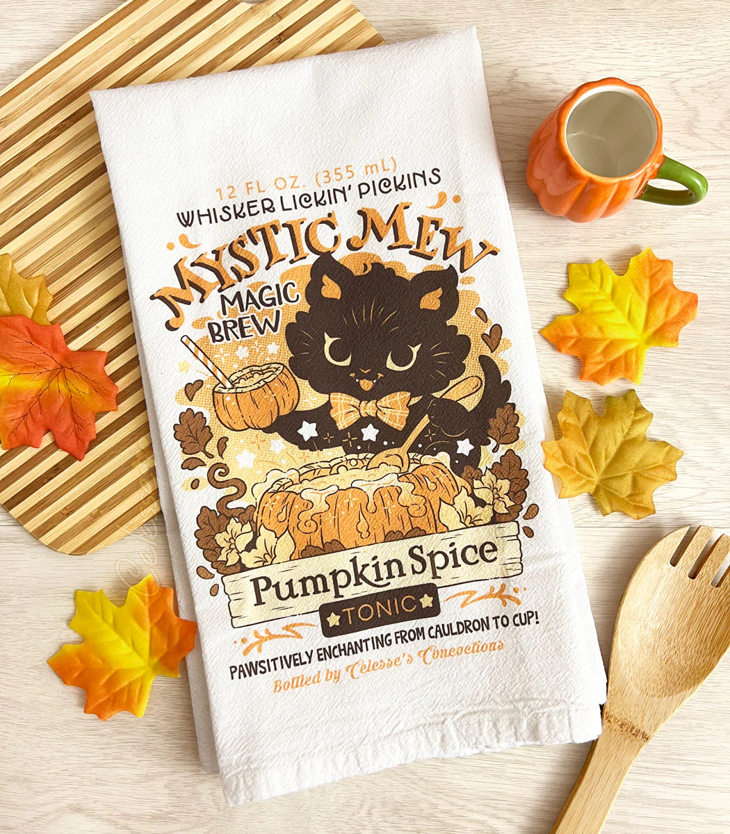 Mystic Mew Flour Sack Tea Towel
