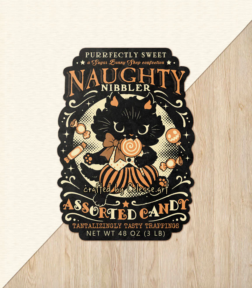 Naughty Nibbler Assorted Candy Vinyl Sticker